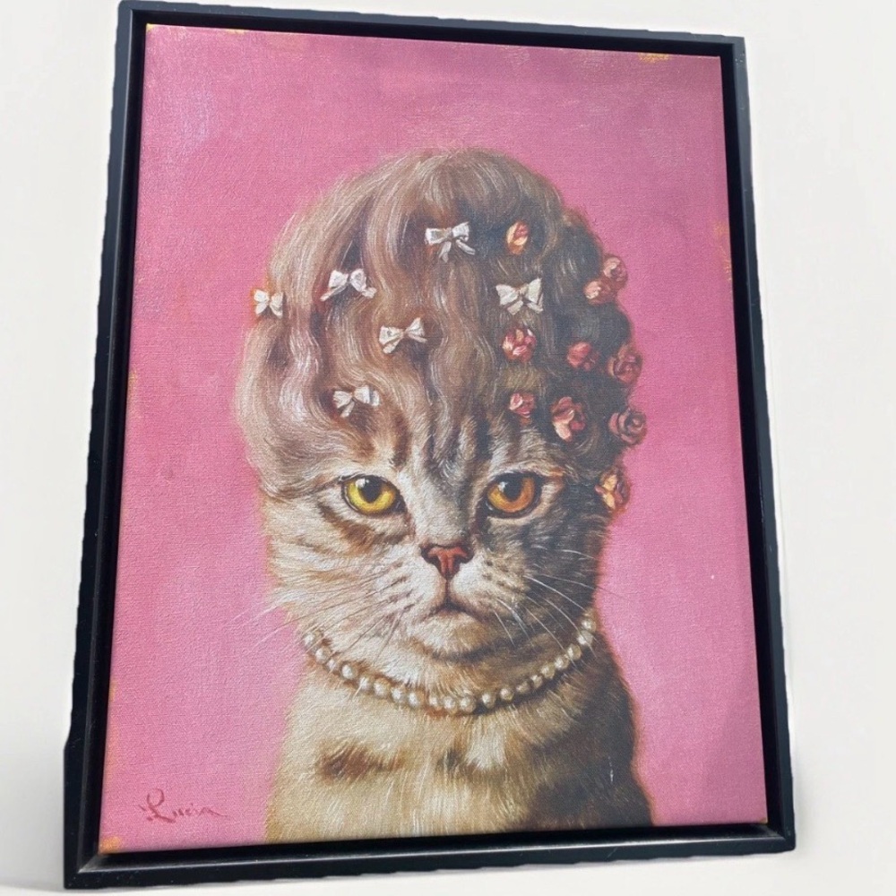 Cat Canvas Picture Marie Catoinette by artist Lucia Heffernan 11x14